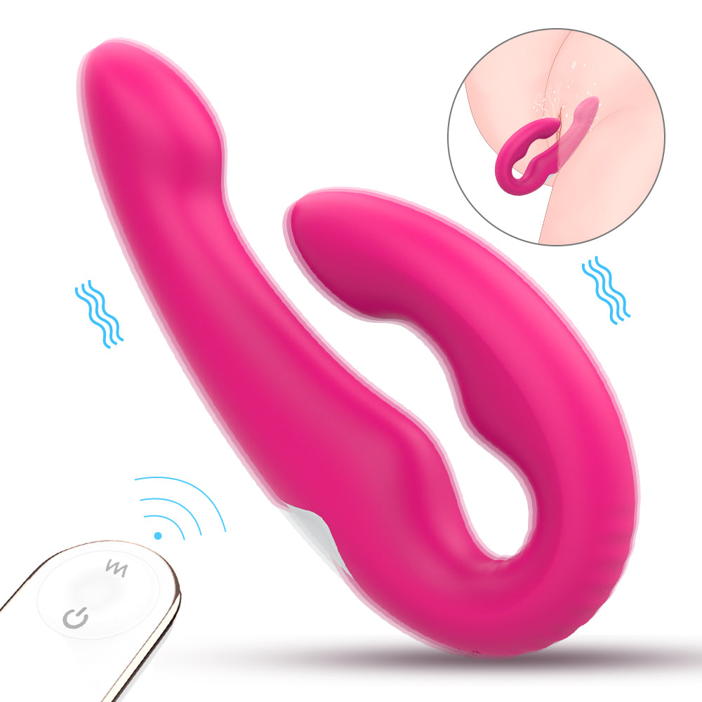 VELUXXA Lesbian remote control vibrator soft silicone double head pull stick female sex toys masturbator
