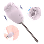 VELUXXA Rose Tongue Licking Vibrator Sex Toy for Women - Pink